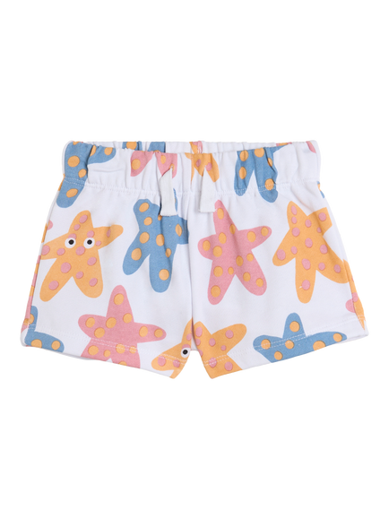 Stella McCartney Baby Cotton Starfish Shorts, White/Multi, White/Multi