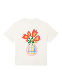 Stella McCartney Kids' Cotton Floral T-Shirt, Ivory, Ivory