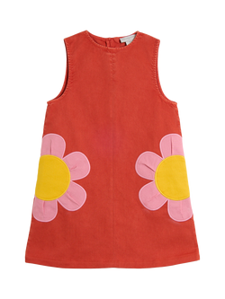 Stella McCartney Kids' Cotton Denim Floral Dress, Red, Red