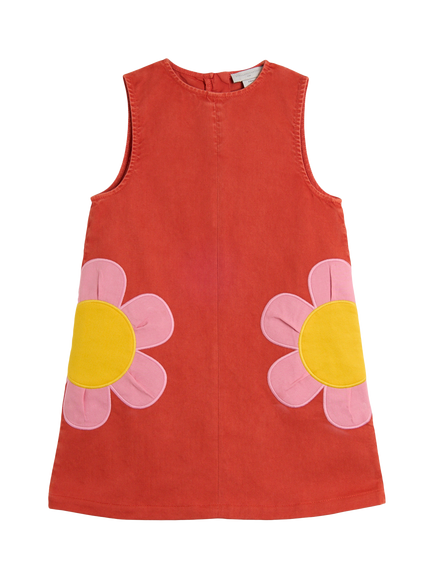 Stella McCartney Kids' Cotton Denim Floral Dress, Red, Red
