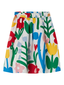 Stella McCartney Kids' Cotton Floral Skirt, Ivory/Multi, Ivory/Multi