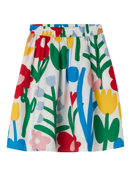 Stella McCartney Kids' Cotton Floral Skirt, Ivory/Multi, Ivory/Multi
