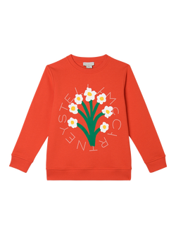 Stella McCartney Kids' Cotton Fleece Logo Sweatshirt, Red, Red