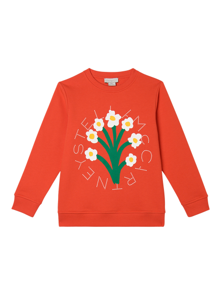 Stella McCartney Kids' Cotton Fleece Logo Sweatshirt, Red, Red