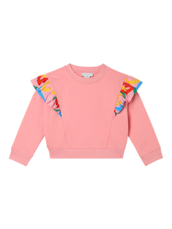 Stella McCartney Kids' Cotton Ruffle Sweatshirt, Pink, Pink