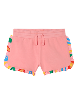 Stella McCartney Kids' Cotton Ruffle Shorts, Pink, Pink