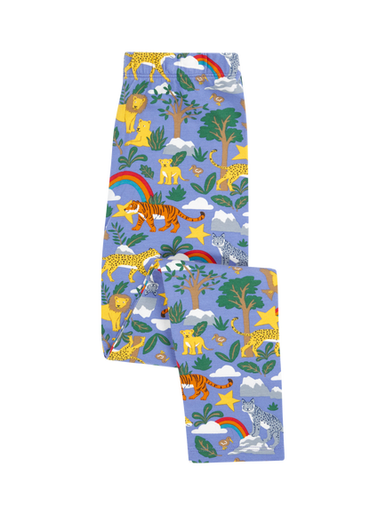 Frugi Kids' Libby Cotton Rich Printed Leggings, Grape Into The Wild, Grape Into The Wild