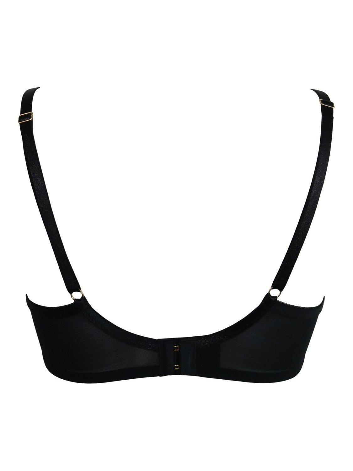 Product image 11 of 11, which shows Pour Moi Queen Bee Gold Embroidery Non Padded Bra , Black/Gold, 32C