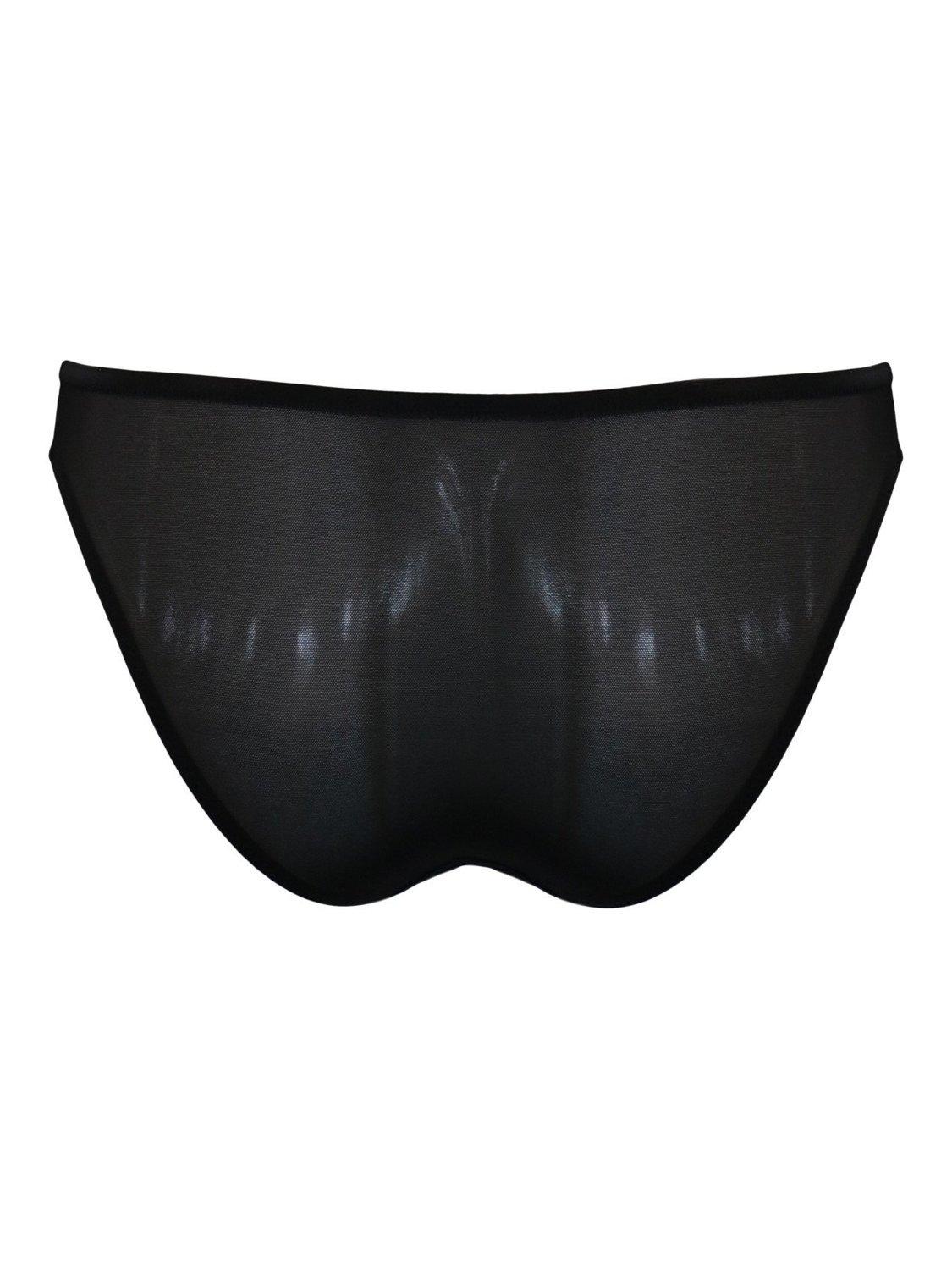 Product image 9 of 9, which shows Pour Moi Queen Bee Gold Embroidery Cut Out Bikini Brief , Black/Gold, 8