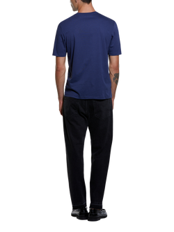 SISLEY Cotton Short Sleeve Crew Neck T-Shirt - view 2, Night Blue