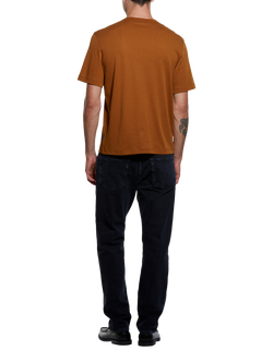 SISLEY Crew Neck Cotton T-Shirt - view 2, Dark Brown