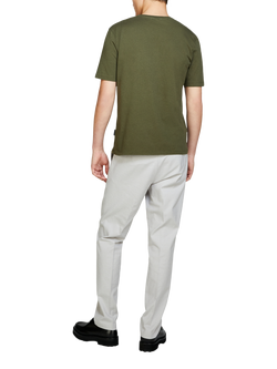 SISLEY Crew Neck Cotton T-Shirt - view 2, Dark Military Green