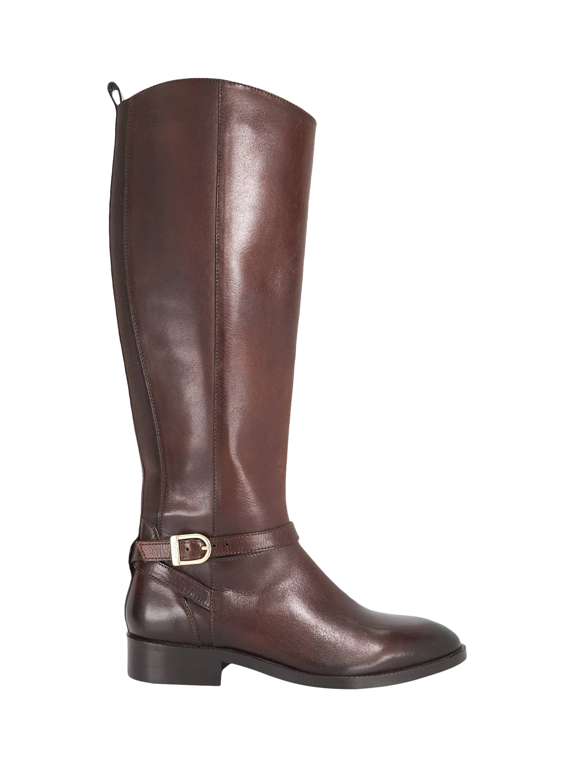 Product image 1 of 6, which shows Dune London Leather Wide Fit Knee High Boots, Brown, EU36