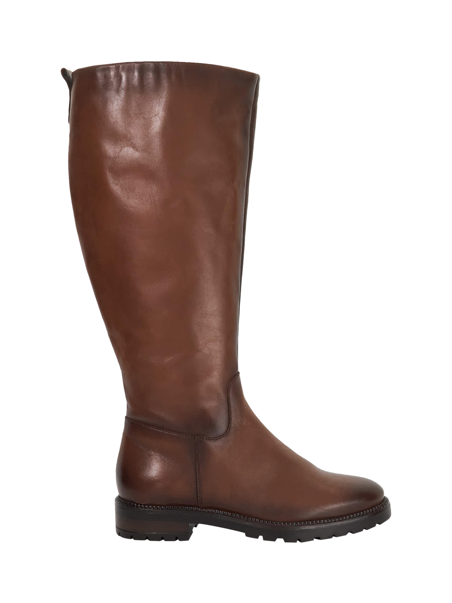 Dune London Tayah Wide Fit Leather Flat Heel Round Toe Knee High