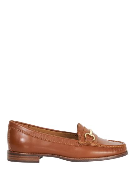 Dune London Glenny Wide Fit Leather Flat Heel Loafers, Tan