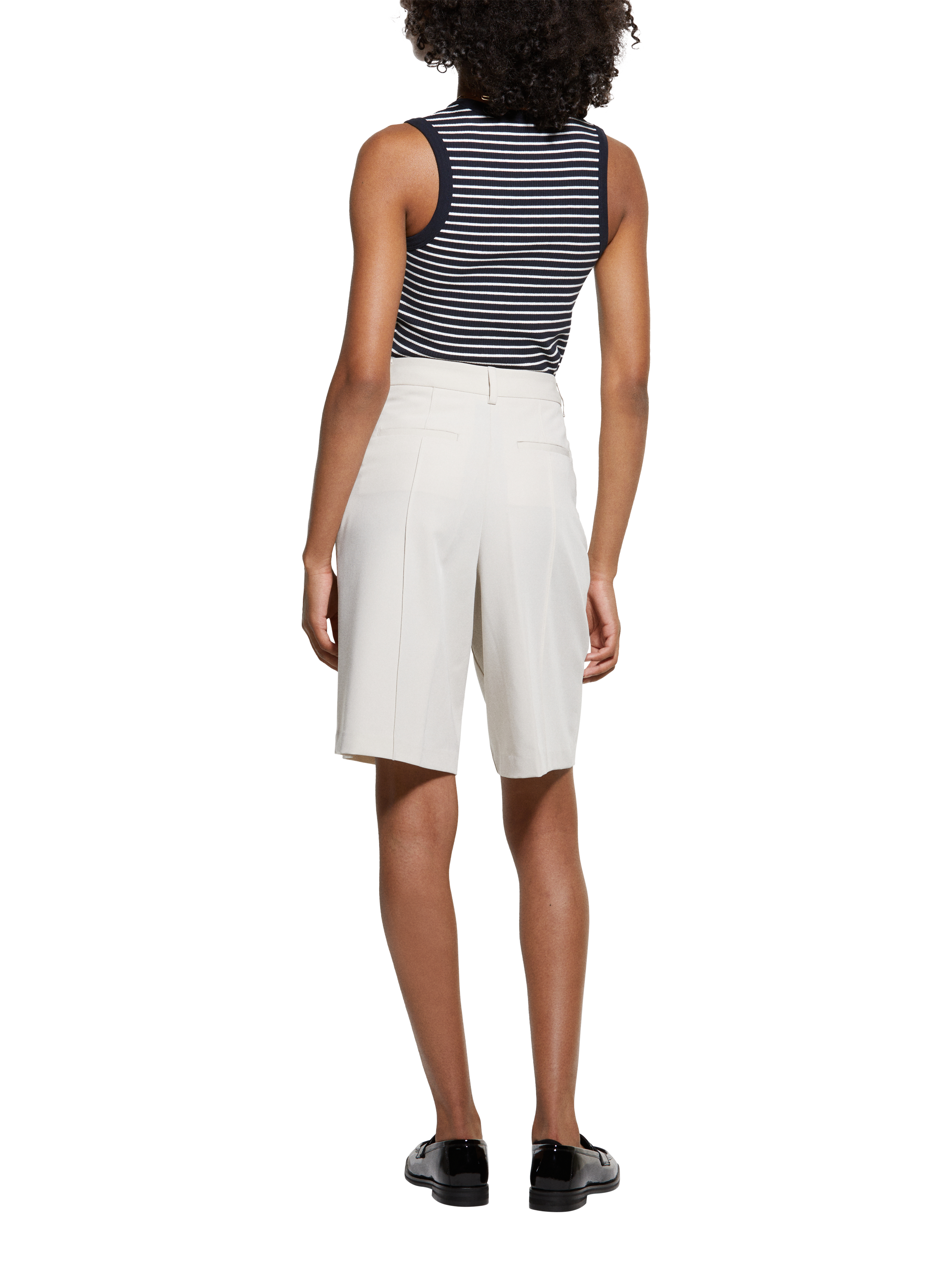 Product image 2 of 4, which shows SISLEYSlim Fit Striped Button Detail Top , Navy/Multi, XS