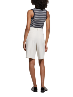 SISLEYSlim Fit Striped Button Detail Top - view 2, Navy/Multi