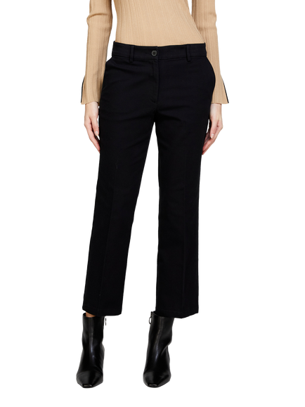 SISLEY Acapulco Cropped Flared Fit Trousers, Black