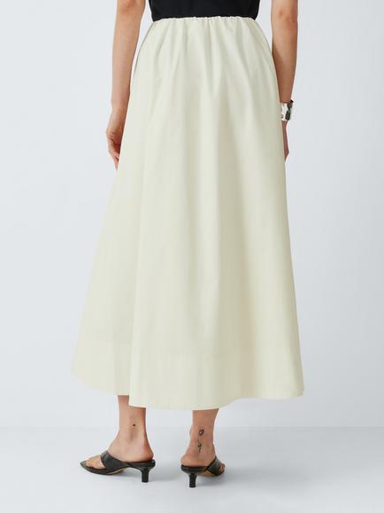 John Lewis Botanical Print Cotton Midi Skirt, Print - view 2, Print