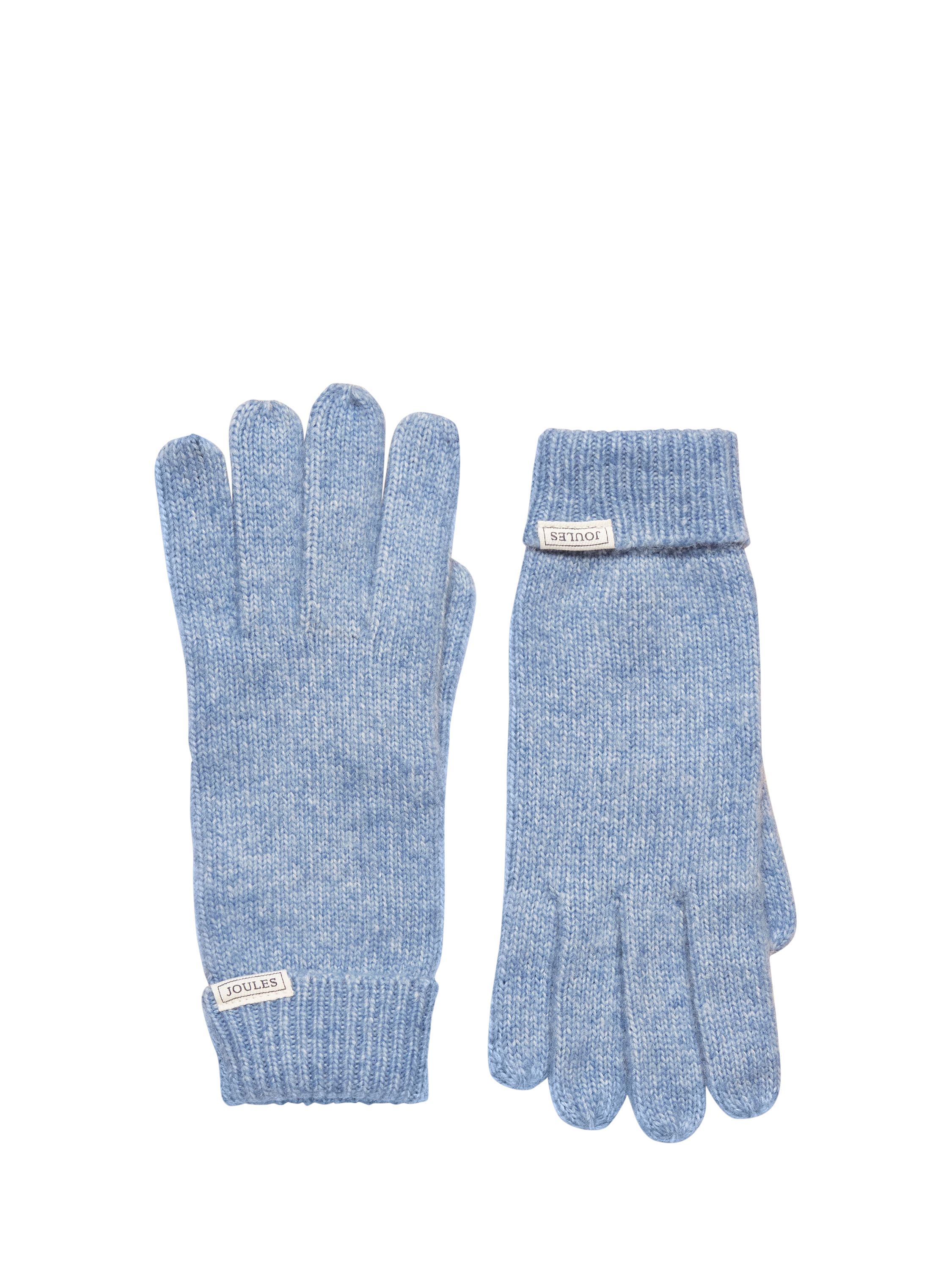 Product image 1 of 2, which shows Joules Knitted Polyester Blend Gloves, Blue, S/M