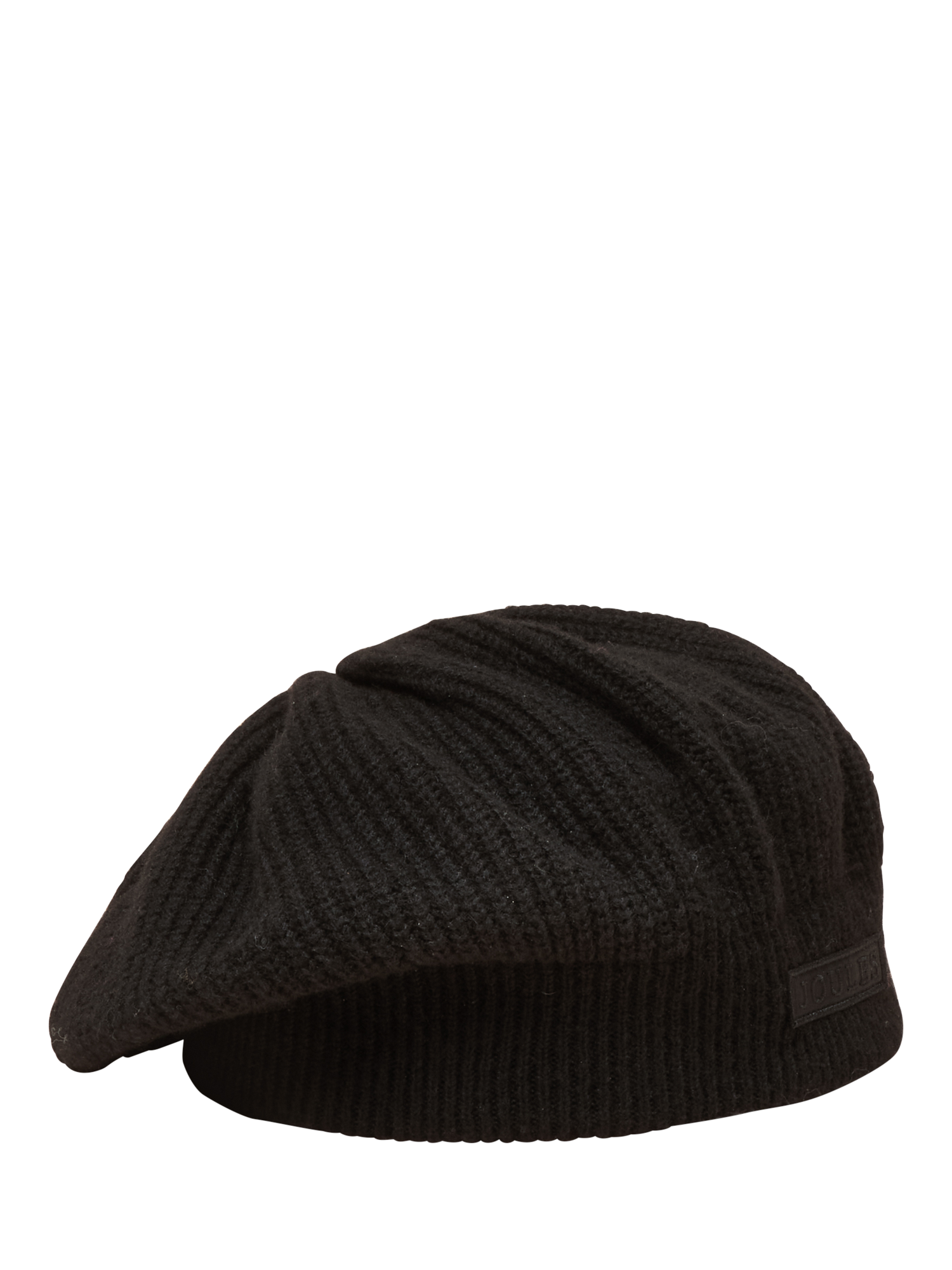 Product image 3 of 8, which shows Joules Branded Knit Beret, Black, One Size