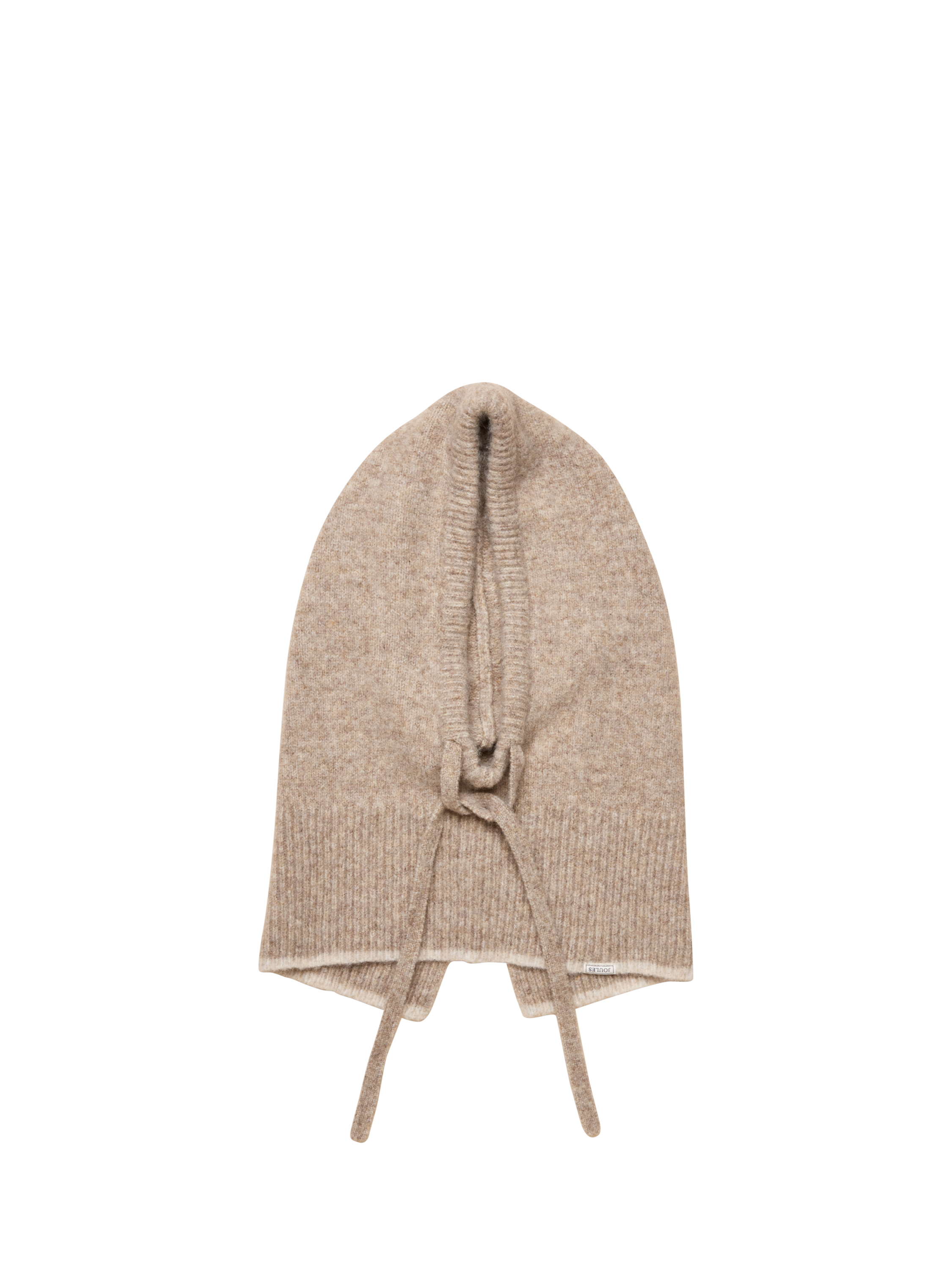 Product image 1 of 4, which shows Joules Rib Knitted Hood, Neutral, One Size