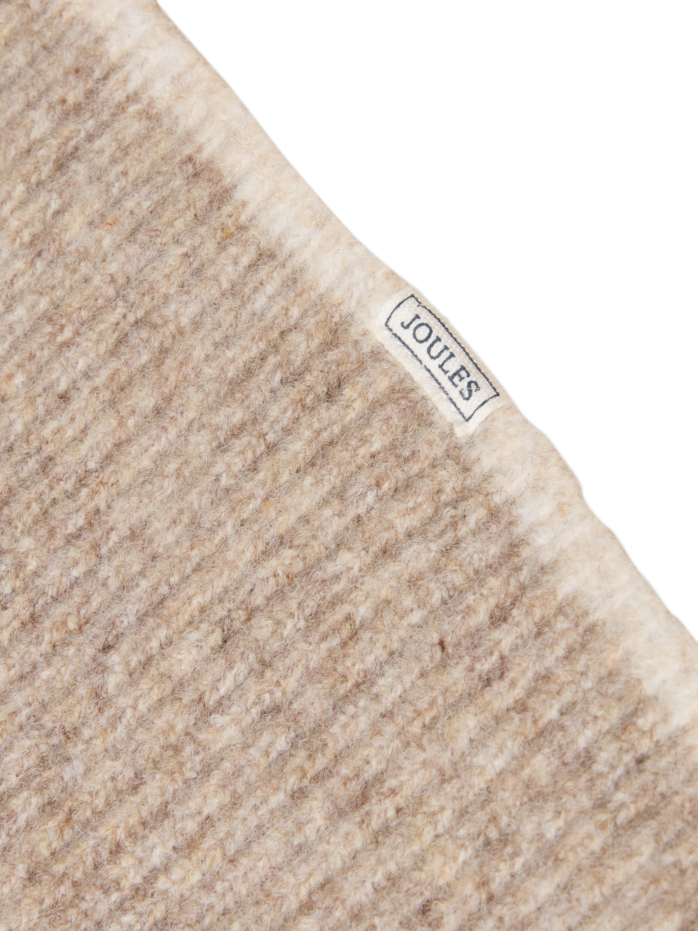 Product image 2 of 4, which shows Joules Rib Knitted Hood, Neutral, One Size