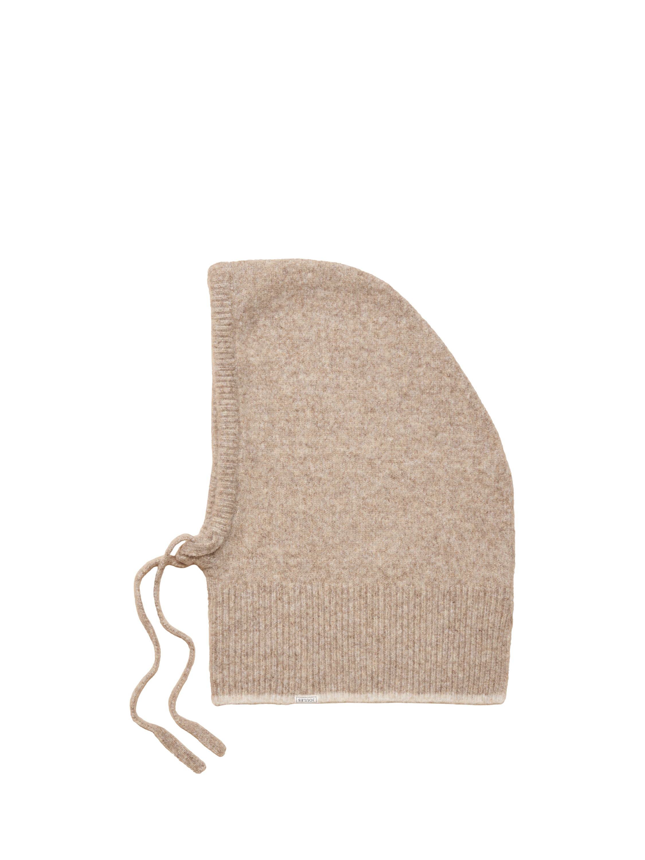Product image 3 of 4, which shows Joules Rib Knitted Hood, Neutral, One Size