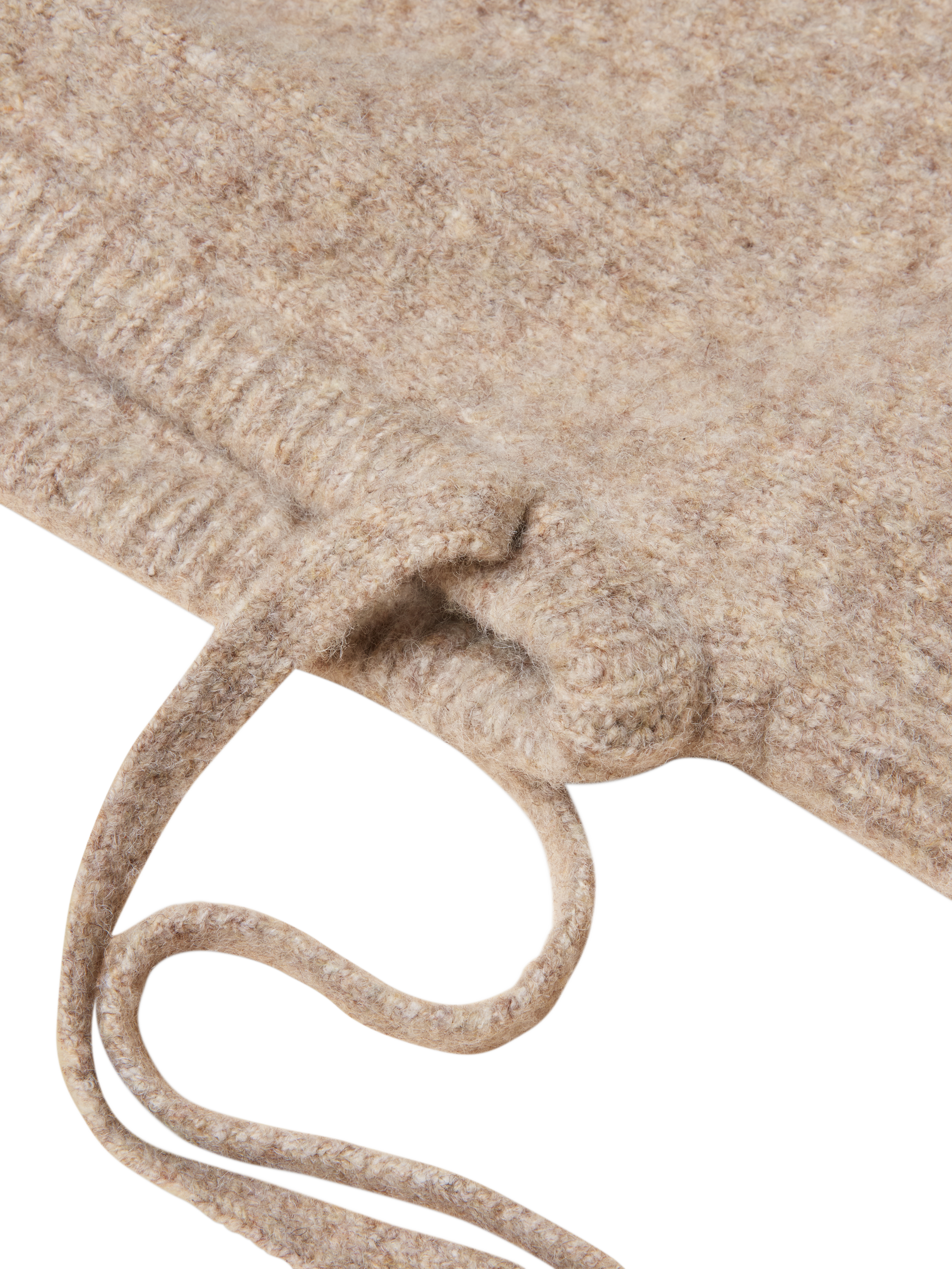 Product image 4 of 4, which shows Joules Rib Knitted Hood, Neutral, One Size