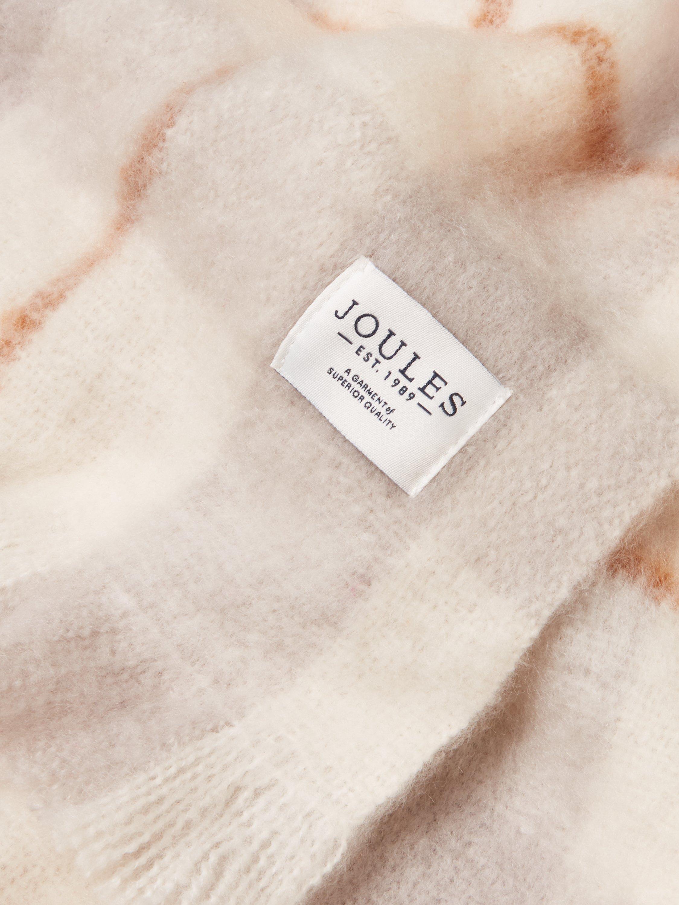 Product image 3 of 5, which shows Joules Fenella Tartan Brushed Scarf, Pink/Cream, One Size