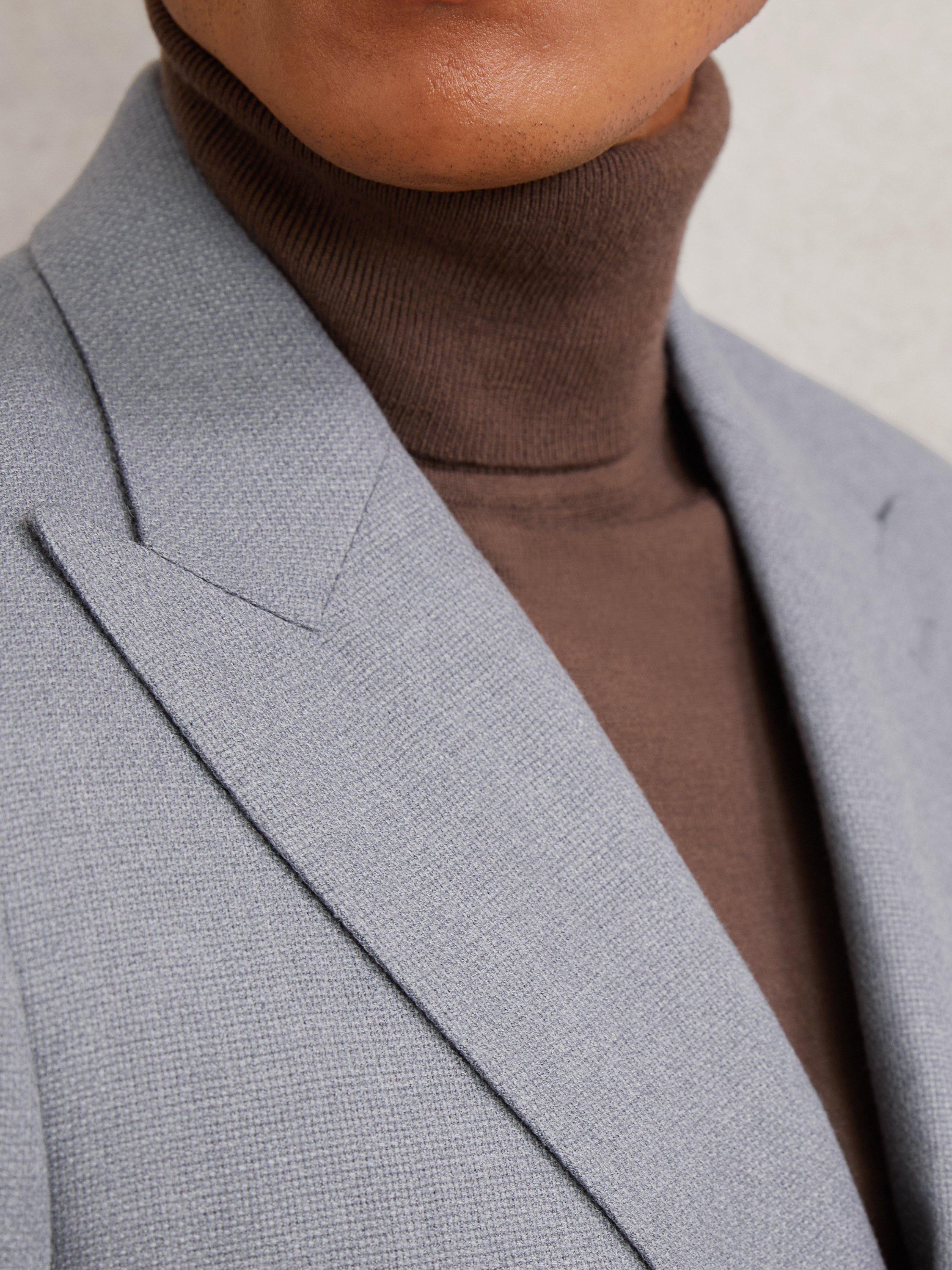 Product image 4 of 5, which shows Reiss Venus Wool Blend Double Breasted Balzer, Airforce Blue, 36