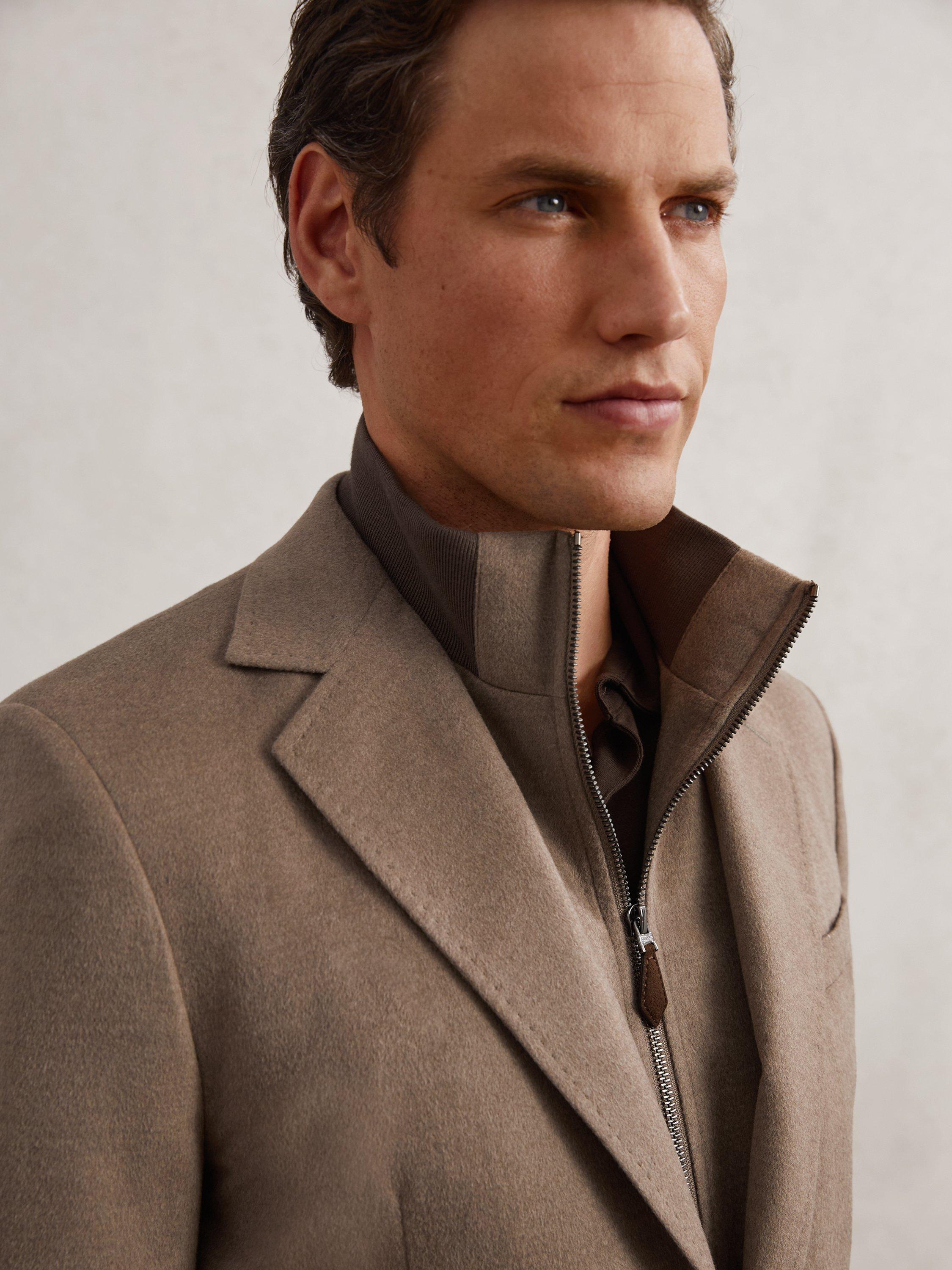 Product image 2 of 5, which shows Reiss Patch Blazer, Mocha Brown, 36