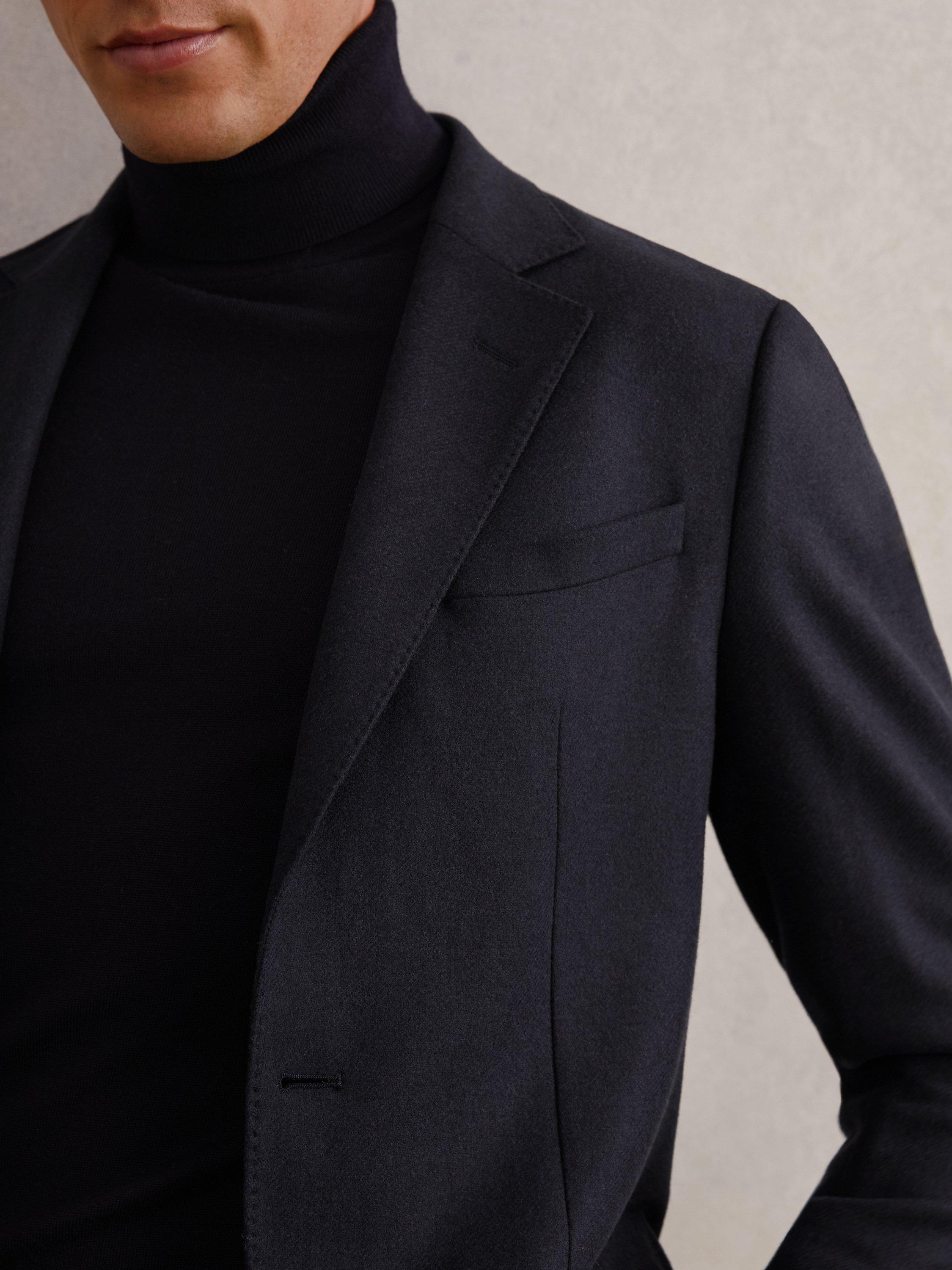 Product image 5 of 5, which shows Reiss Carson Wool Blend Single Breasted Blazer, Navy, 36