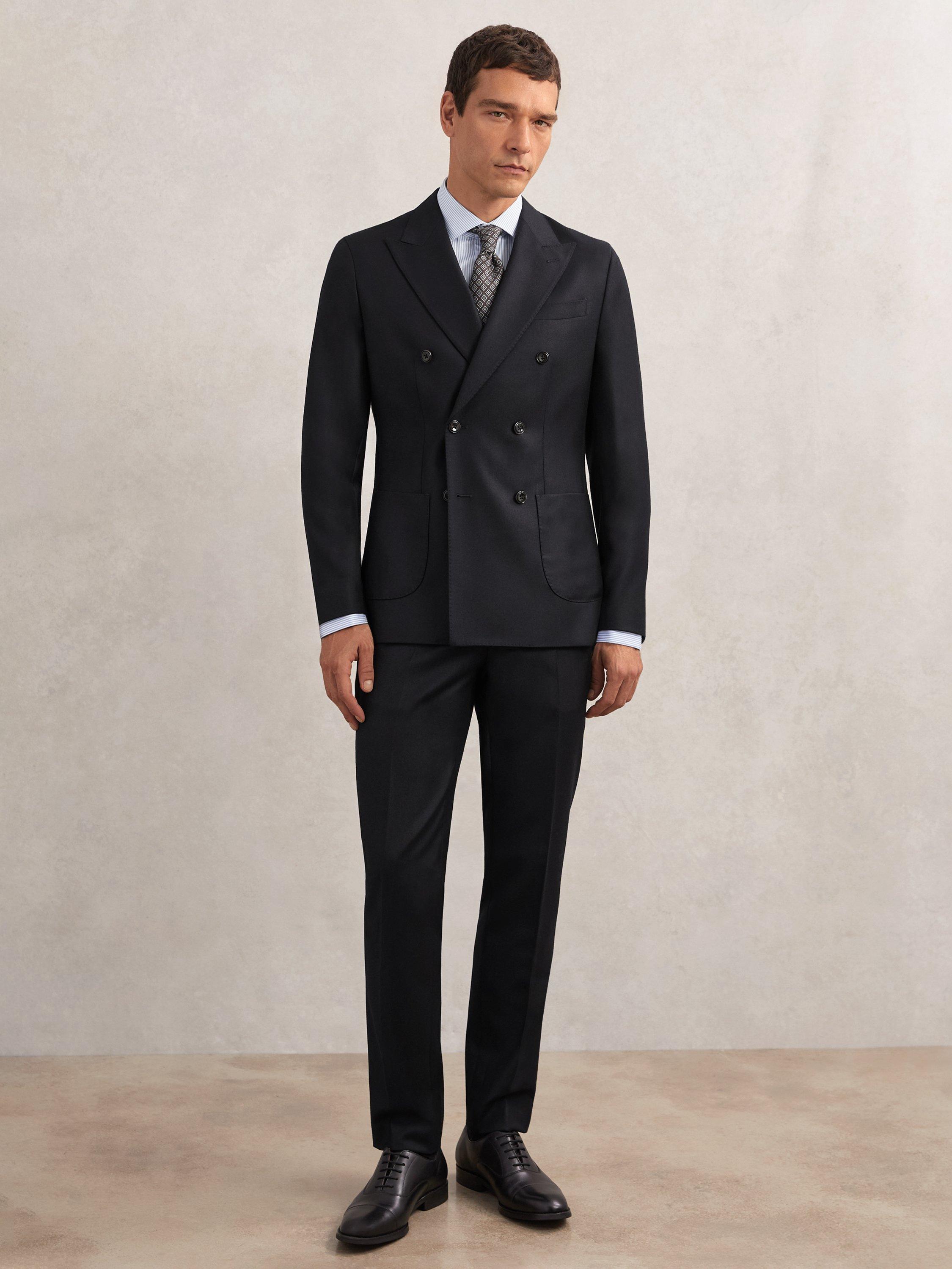 Product image 4 of 5, which shows Reiss Muse Double Breasted Wool Blazer, Navy, 38