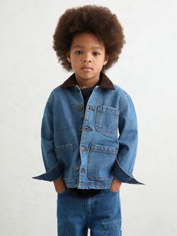 Reiss Kids' Herman Denim Jacket, Mid Blue, Mid Blue
