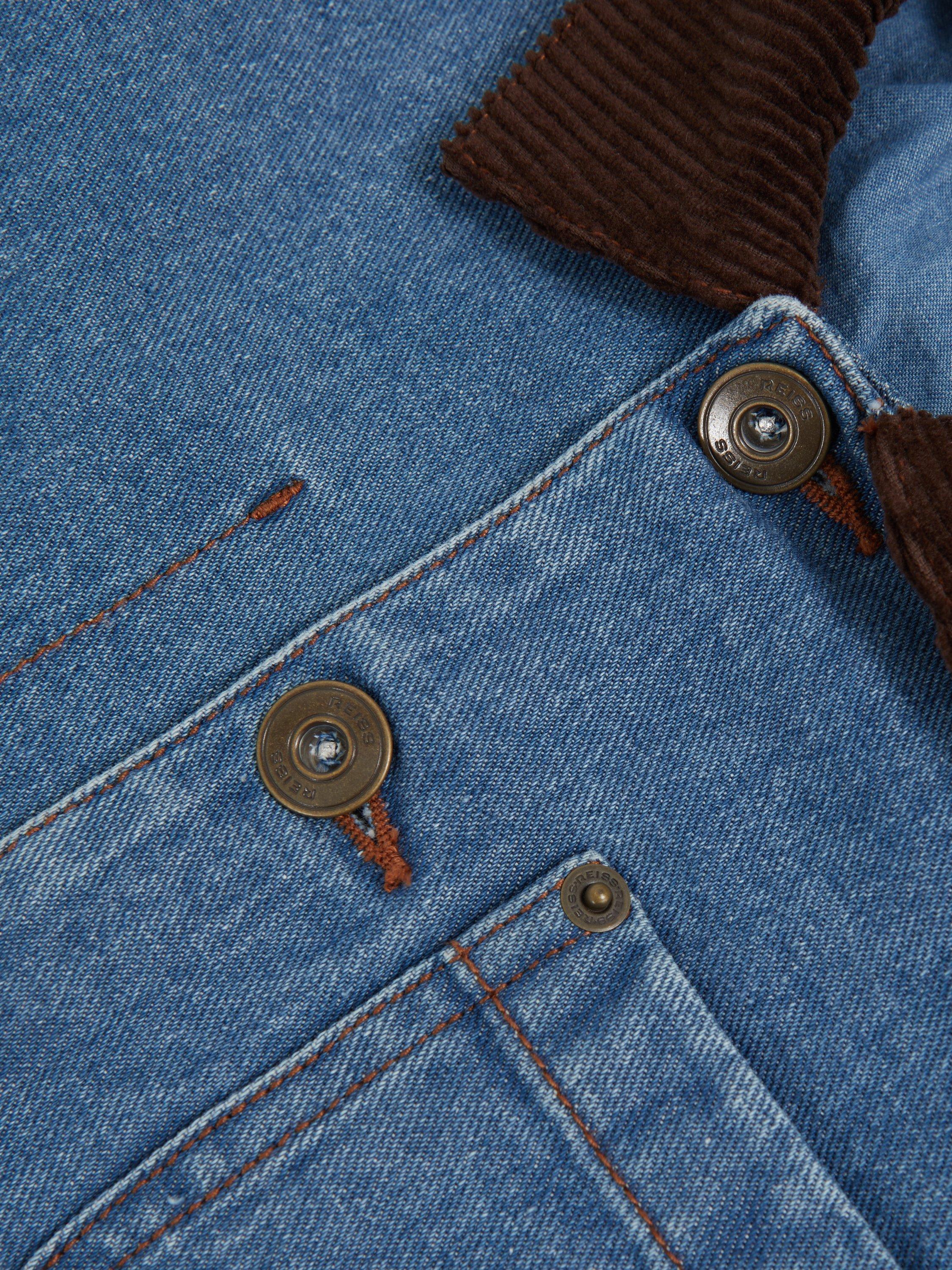 Product image 4 of 4, which shows Reiss Kids' Herman Denim Jacket, Mid Blue, 4-5 years