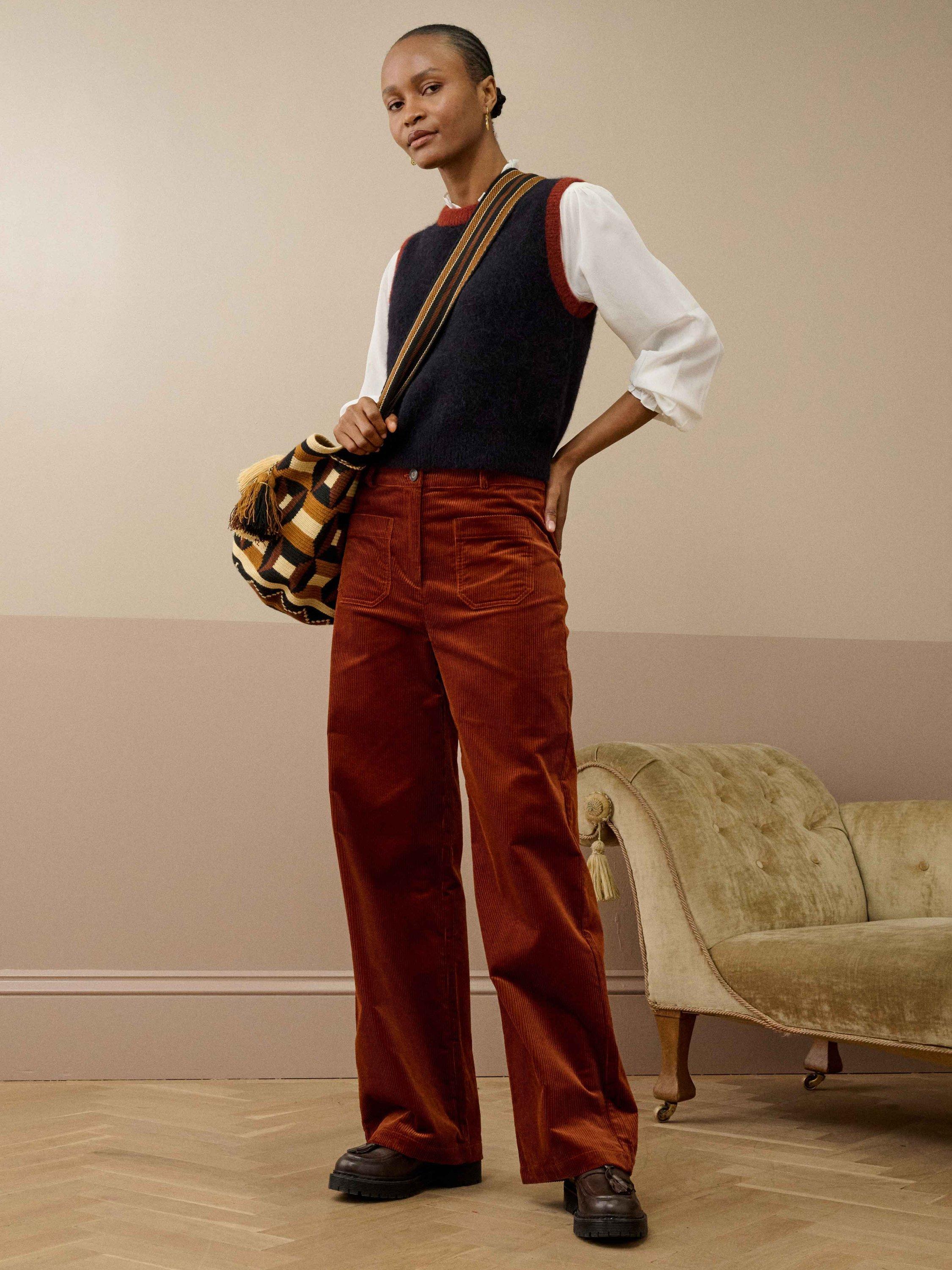 Product image 2 of 5, which shows Brora Wool Blend Sleeveless Round Neck Tank Top, Ink, 8-10