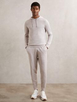 Reiss Billings Wool Blend Tapered Trousers, Wicker Brown Melange