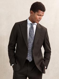 Reiss Oscar Wool Blend Tailored Blazer, Chocolate Brown