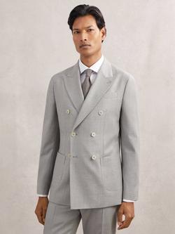 Reiss Tyler Double Breasted Wool Blazer, Soft Grey, Soft Grey