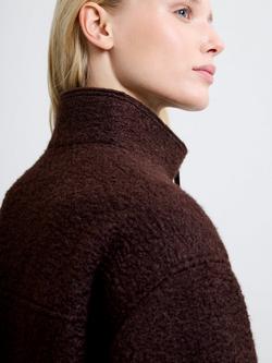 French Connection Dover Boucle Jacket, Bitter Chocolate - view 2, Bitter Chocolate