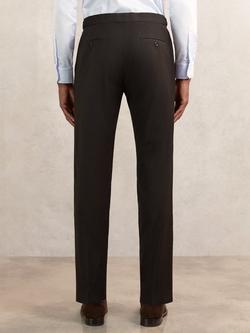 Reiss Oscar Wool Blend Straight Trousers - view 2, Chocolate Brown