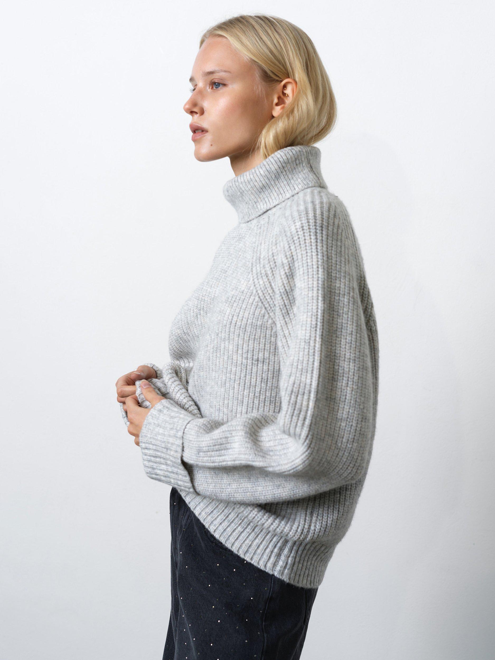 Product image 2 of 6, which shows French Connection Kessy Turtleneck Jumper, Silver Grey, XS