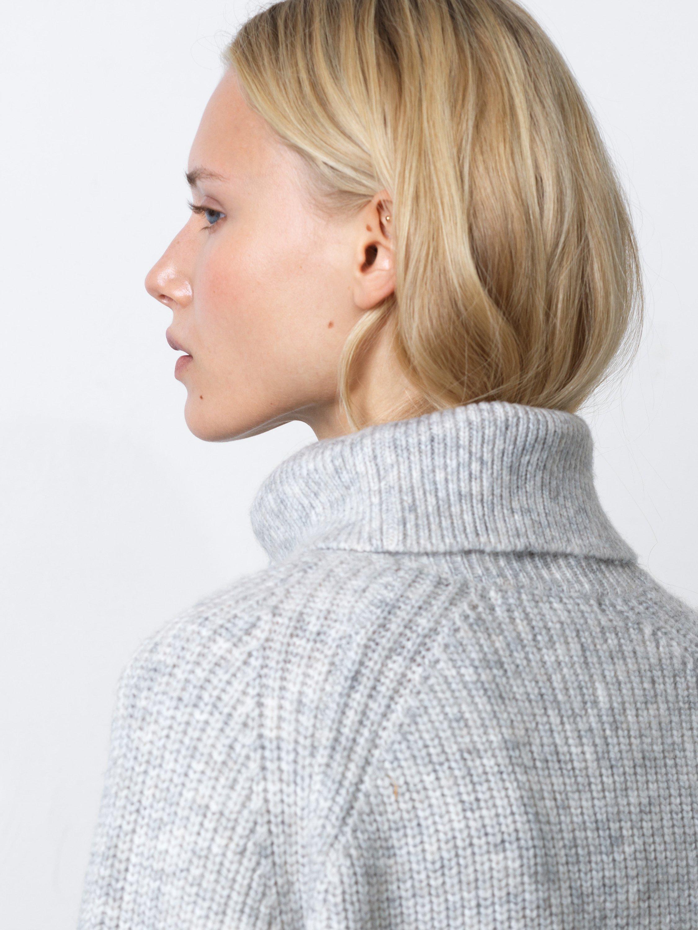 Product image 3 of 6, which shows French Connection Kessy Turtleneck Jumper, Silver Grey, XS