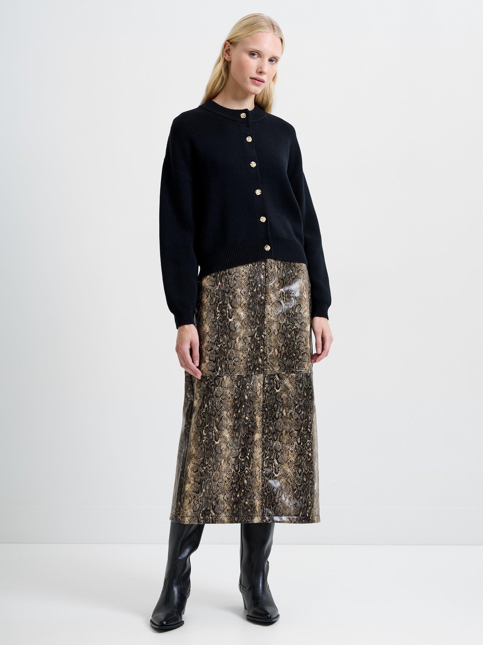 Product image 3 of 4, which shows French Connection Milano Mozart Molten Button Cardigan, Blackout, XS