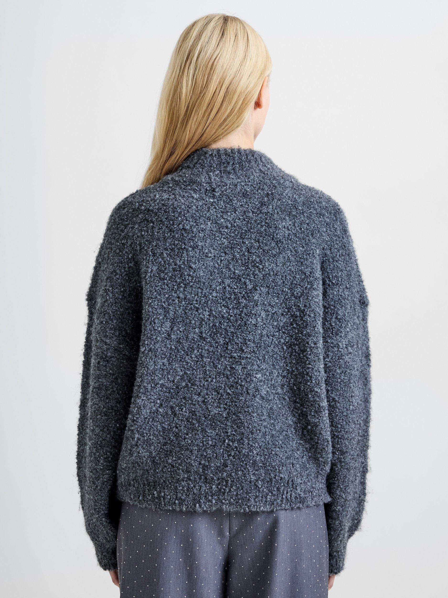Product image 5 of 6, which shows French Connection Renee Boucle Half Zip Jumper, Charcoal Grey, XS