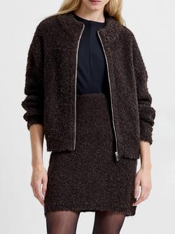 French Connection Renee Boucle High Waisted Mini Skirt, Bitter Chocolate - view 2, Bitter Chocolate