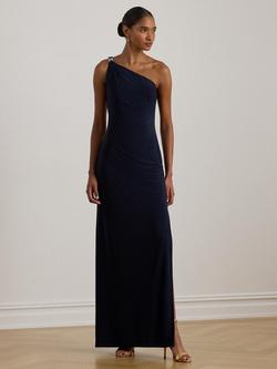 Lauren Ralph Lauren Belina One Shoulder Maxi Dress, Lighthouse Navy, Lighthouse Navy