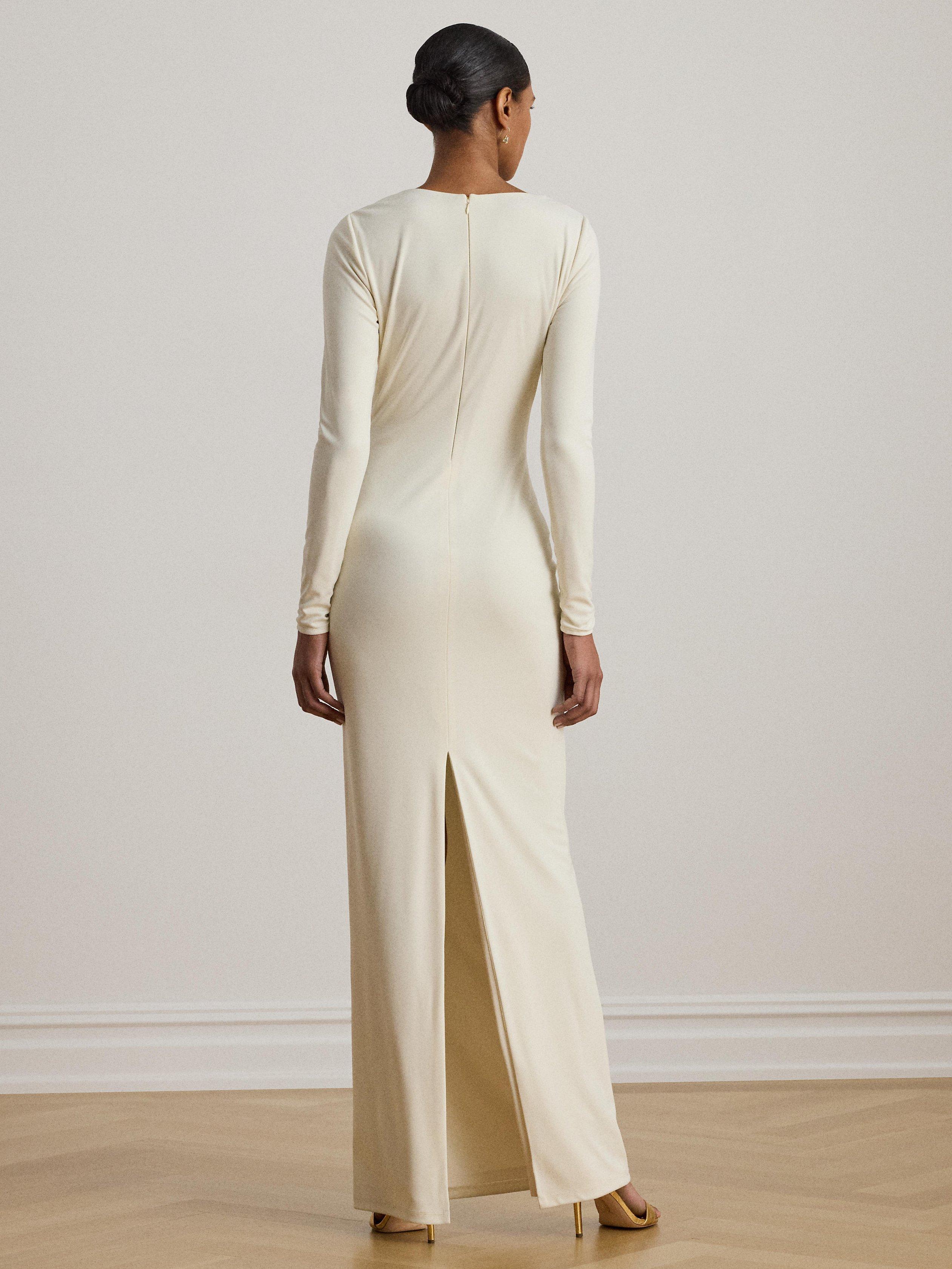Lauren Ralph Lauren Burlince Cut Out Jersey Maxi Dress, Mascarpone Cream