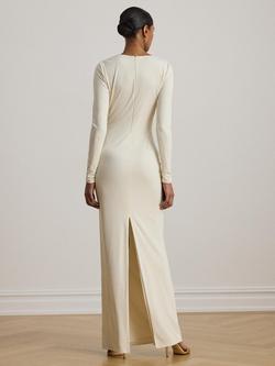 Lauren Ralph Lauren Burlince Cut Out Jersey Maxi Dress, Mascarpone Cream - view 2, Mascarpone Cream